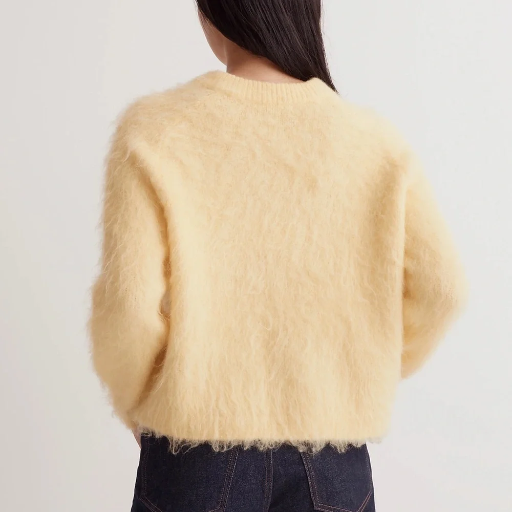 Brushed V-Neck Sweater Heather‎ lemon - Picture 6 of 8
